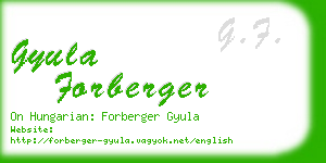 gyula forberger business card